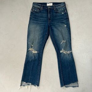 Mother hustler ankle fray jeans